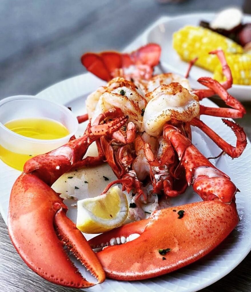 Lobster Milanese made with 6 jumbo shrimp at Mabel's Lobster Claw in Kennebunkport, ME Image from Instagram